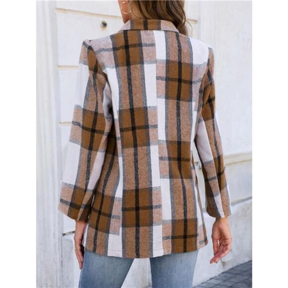 Plaid Double-Breasted Blazer - Picture 6 of 6